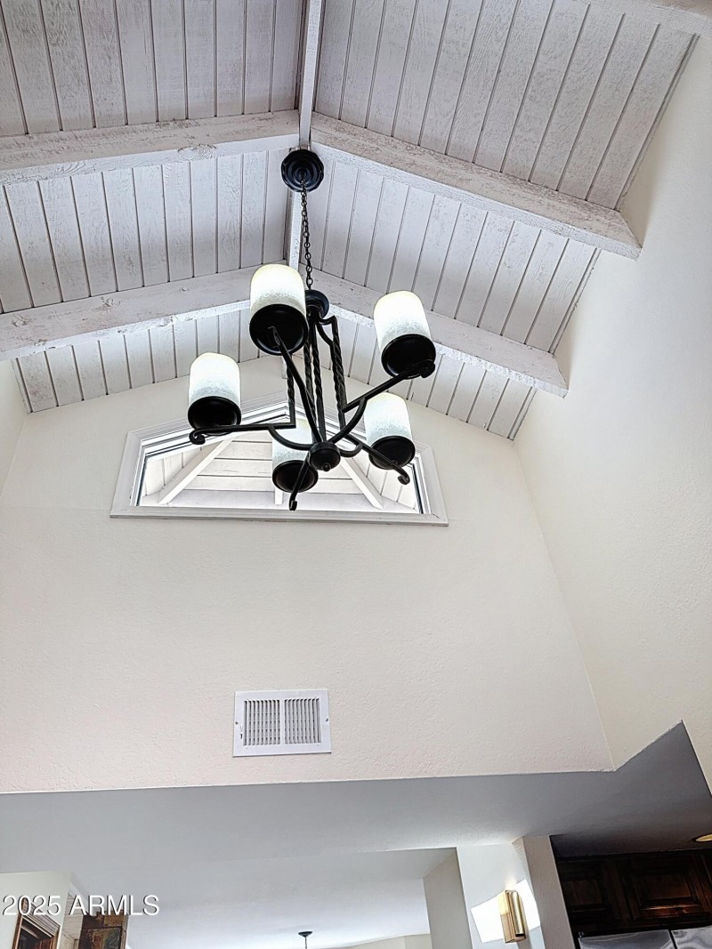 Look up at beautiful foyer