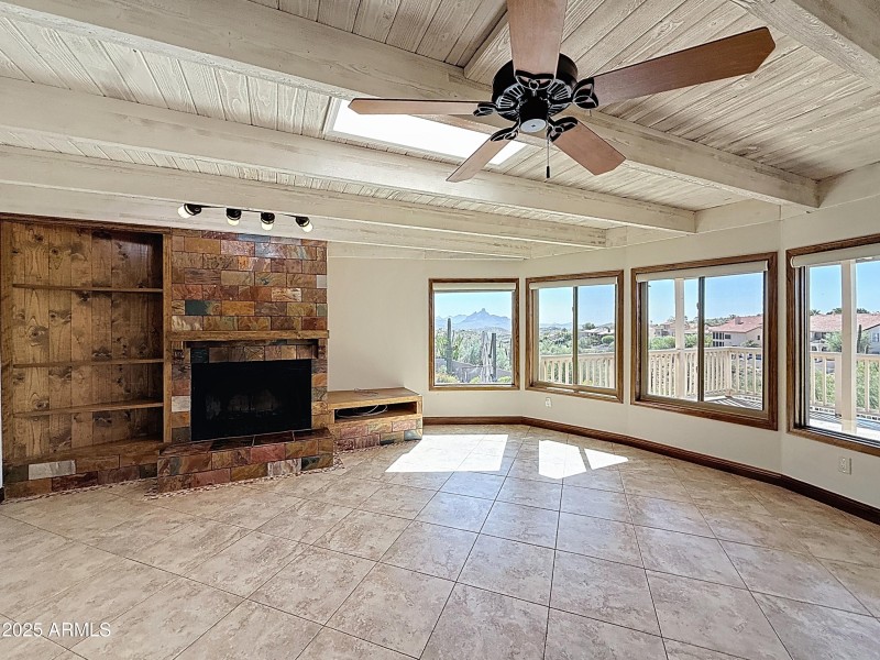 Wood burning fireplace