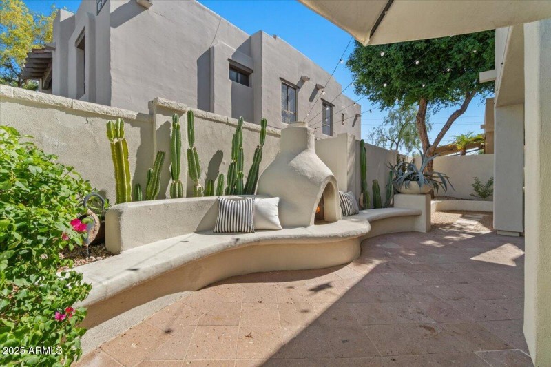 40-Back patio and fireplace