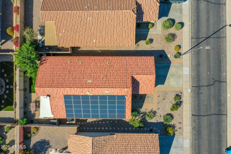 Overhead Aerial With Solar Roof
