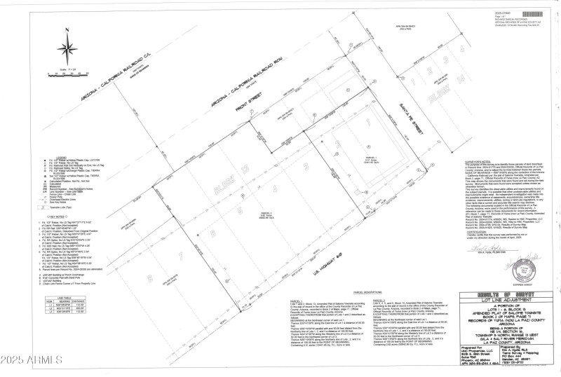 New Survey Map -Line Adjustment