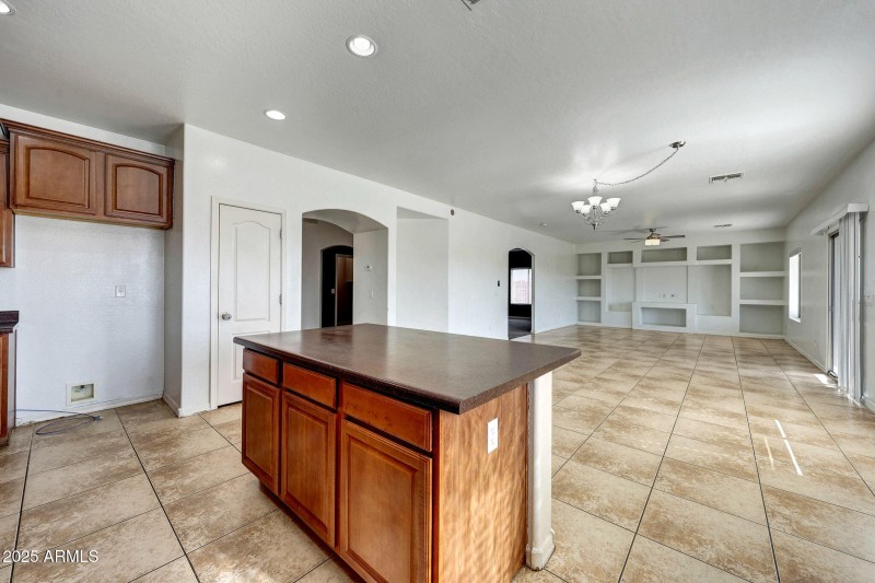 Kitchen overlooking living area