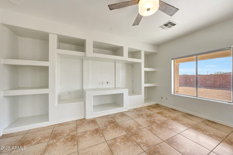 Built-in media shelving