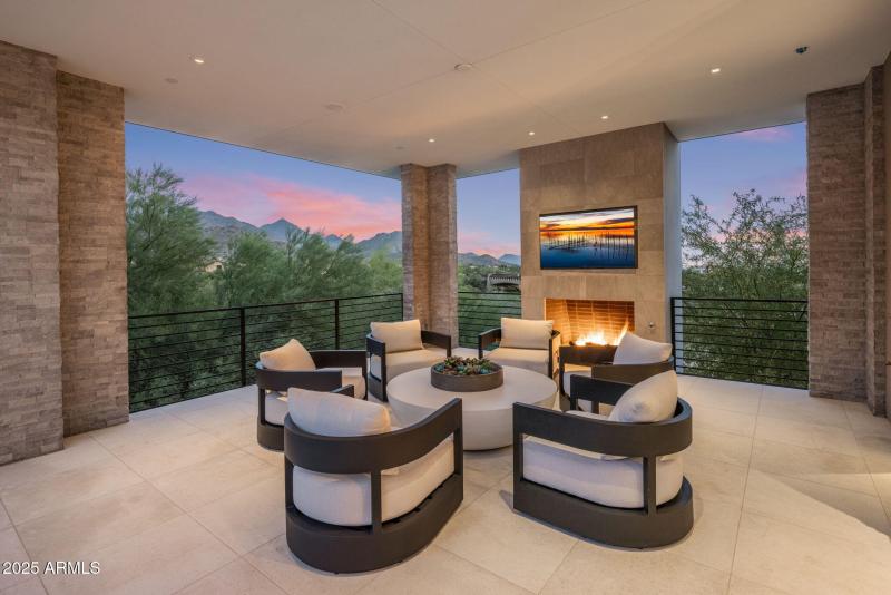 Cabana with fireplace