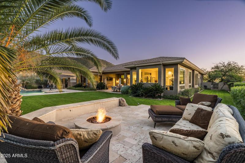 elevated firepit area