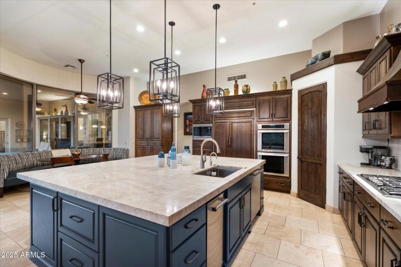 Oversized Island & Modern Lighting