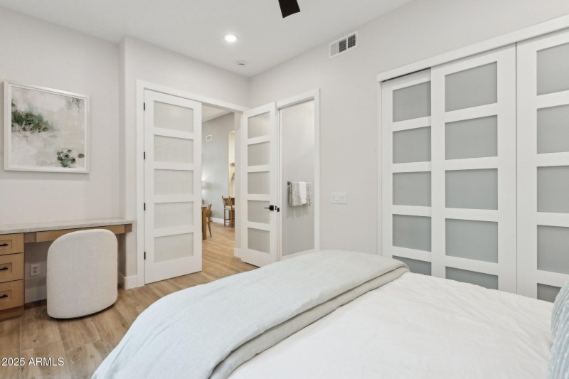 Guest Bedroom with Built-In Desk