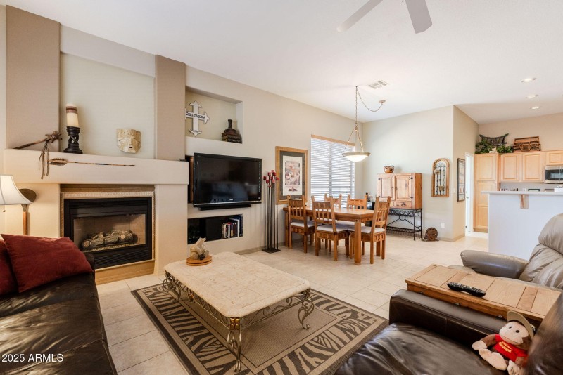 Great room has a gas fireplace!