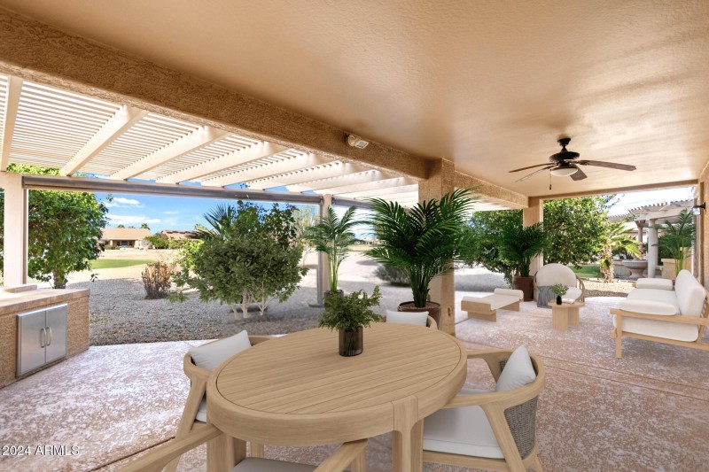 Covered Patio Virtually Staged