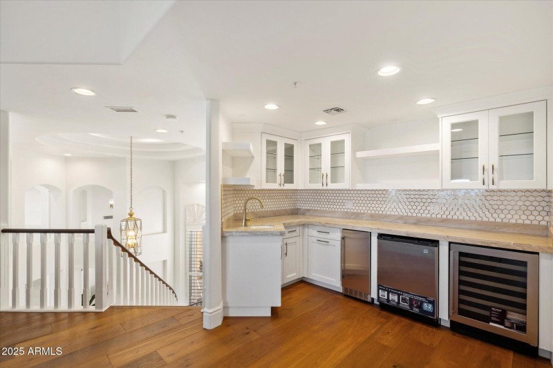 Upstairs Wet Bar with Beverage Center