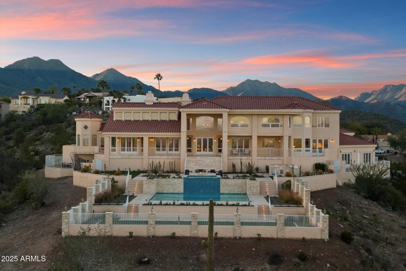 Majestic Desert Estate at Twilight