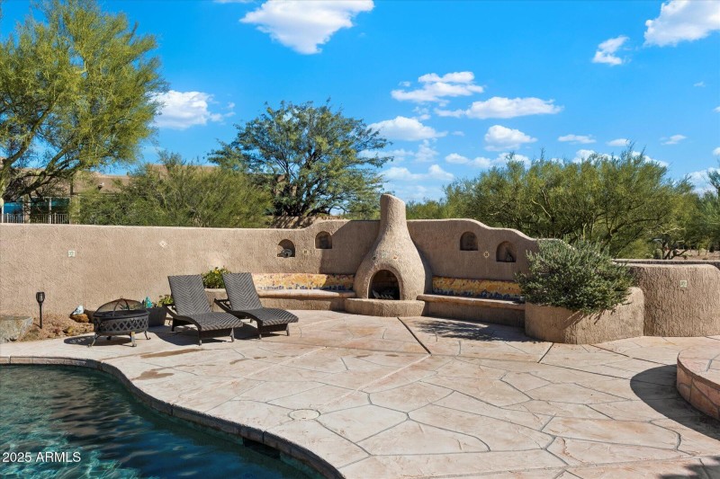 Outdoor Fireplace and Sitting Area