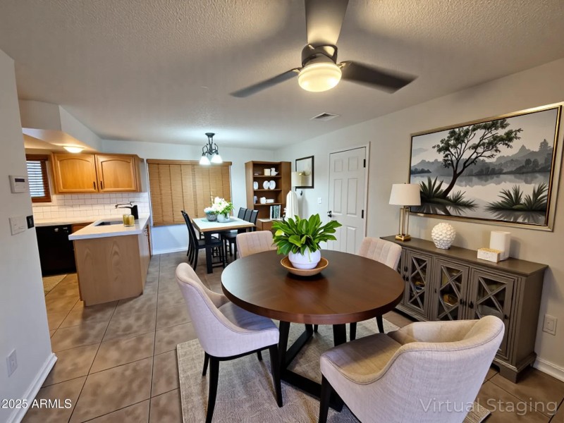 Livingroom/dining staged