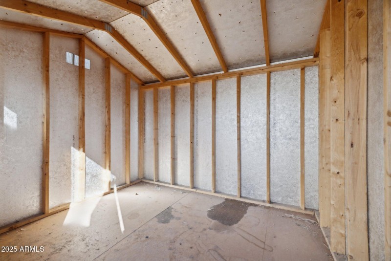 Storage shed interior