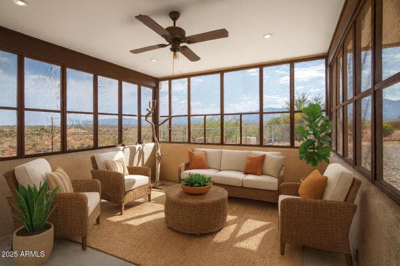 Virtually Staged Screened In Patio