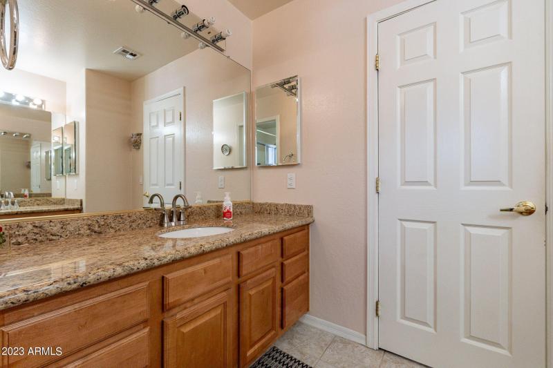 Two vanities in bathroom