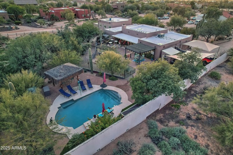 Aerial over backyard