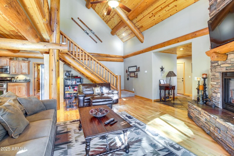 Family room and stairs to 2nd floor