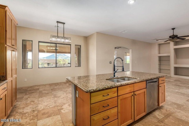 Second pic of kitchen with island
