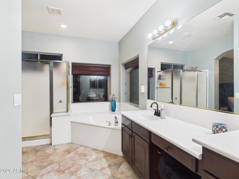 separate tub and shower