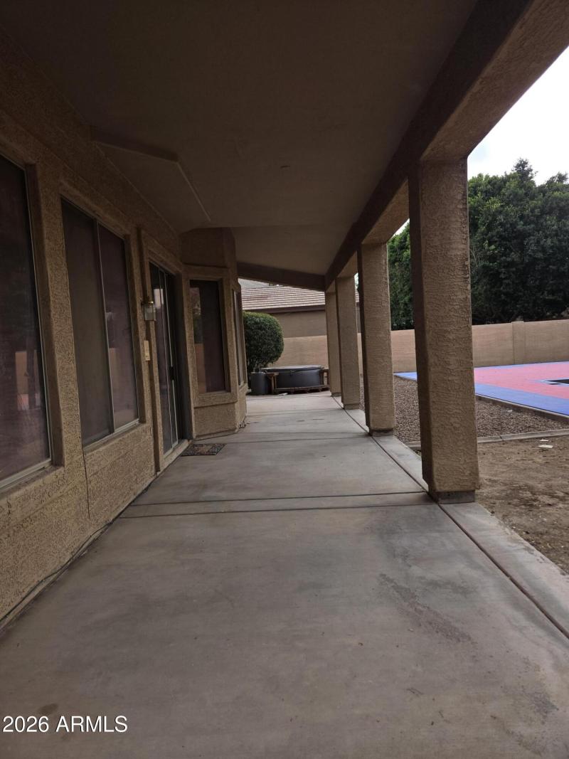 Covered Back Patio full Length of house