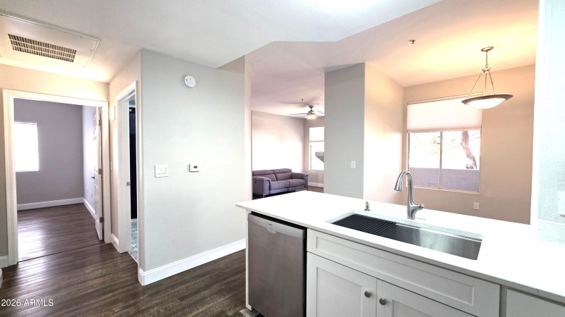 Kitchen to Family Room and Bedroom 2