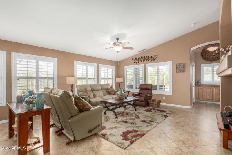 Plantation shutters & vaulted ceilings