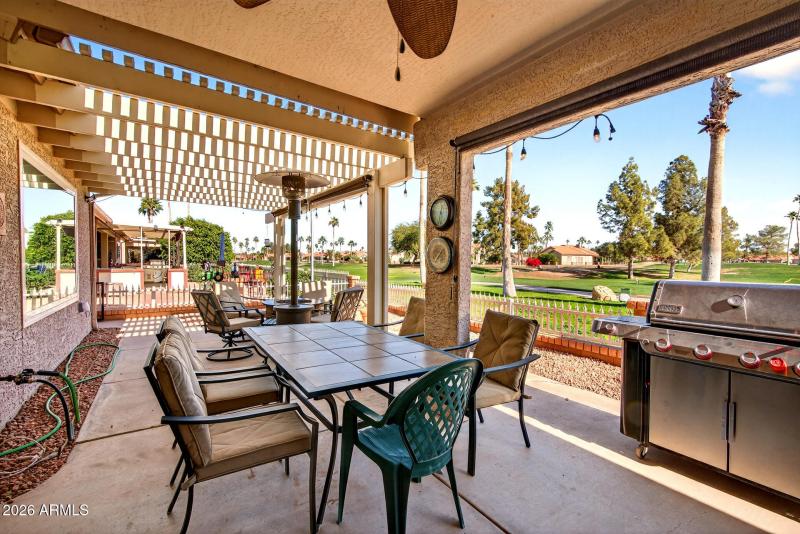 Covered Patio with Golf Course Views