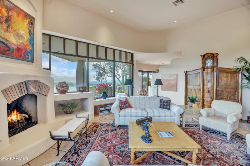 Living room with fireplace