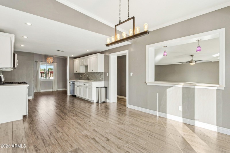 Dining room opens to kitchen