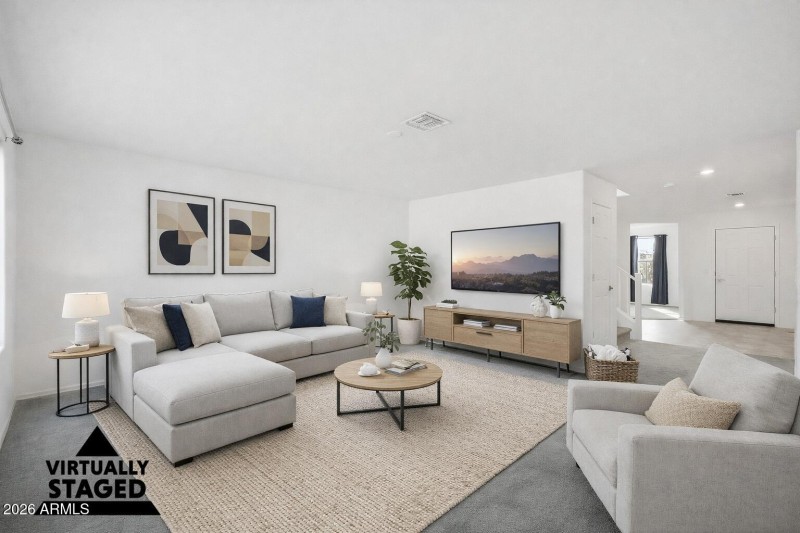 Virtually Staged Living Room/Great Room