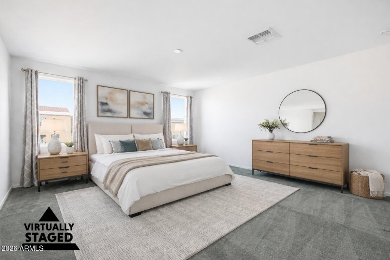 Virtually staged Large Primary Suite