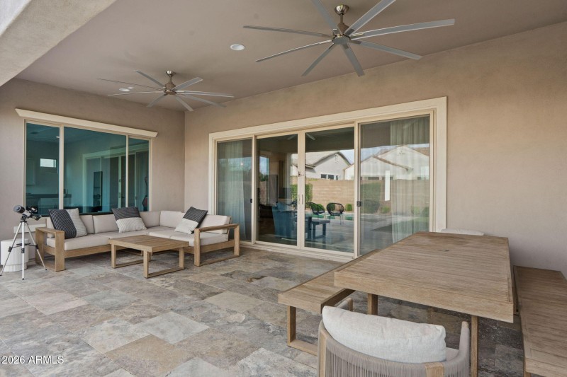 Tumbled Travertine Covered Patio