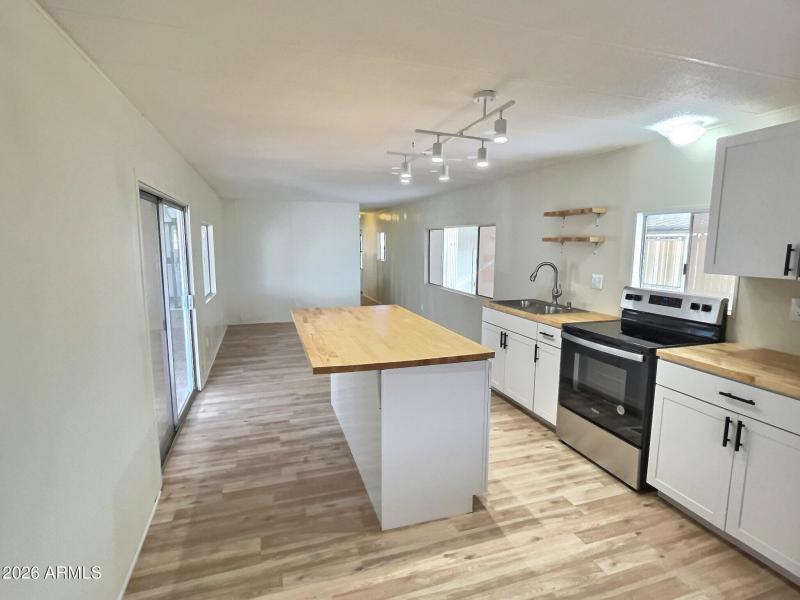 Kitchen Island and Dining Space View