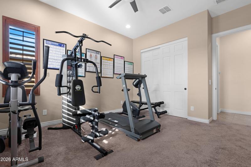 4th Bedroom used as Exercise Room