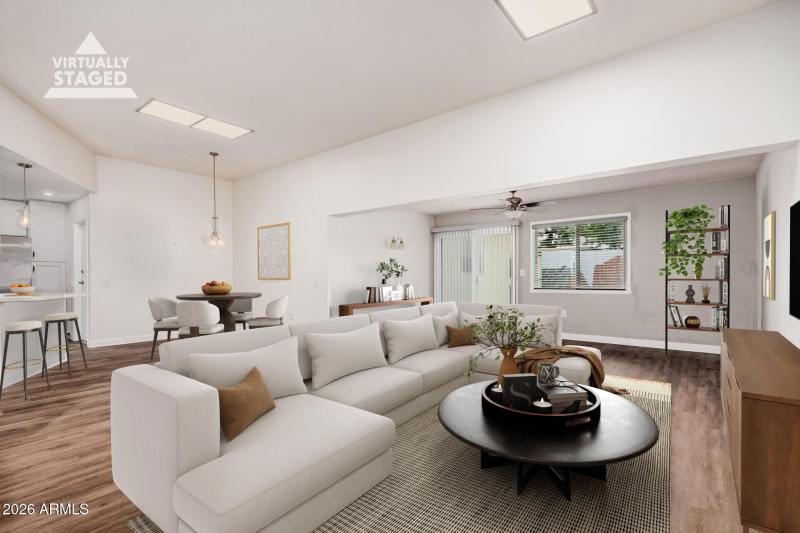 Living/Dining Virtually Staged