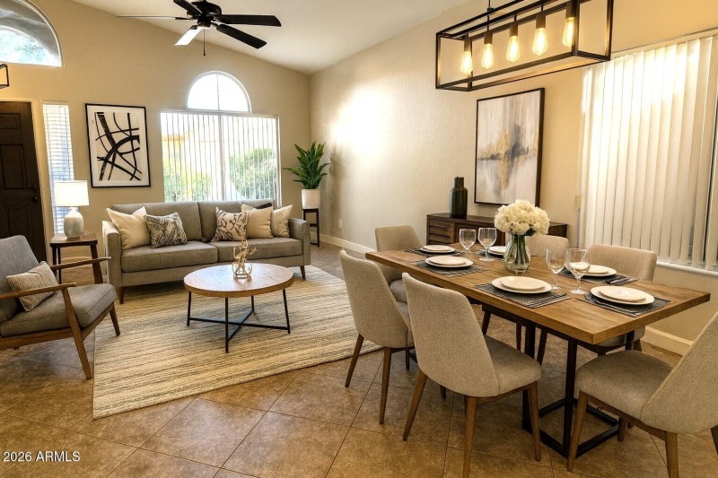 Living & Dining with furniture