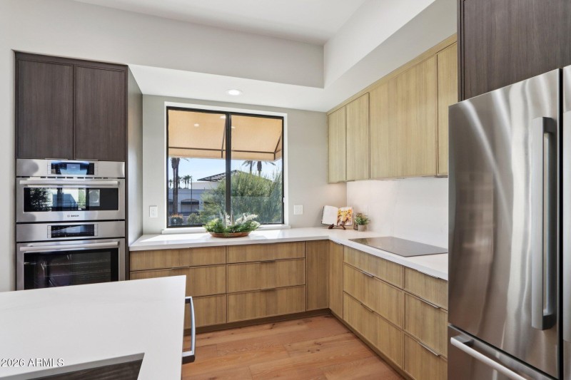 Kitchen with stainless steel applainces