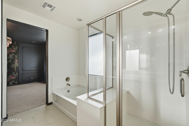 Master bathroom w/ tub and shower