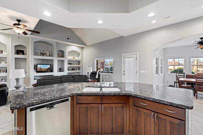 Kitchen Island Open to Living Room