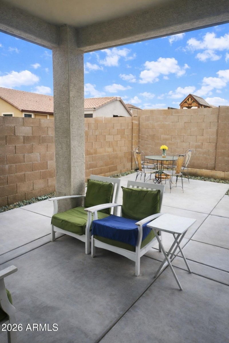 Inviting patio on a sunny day
