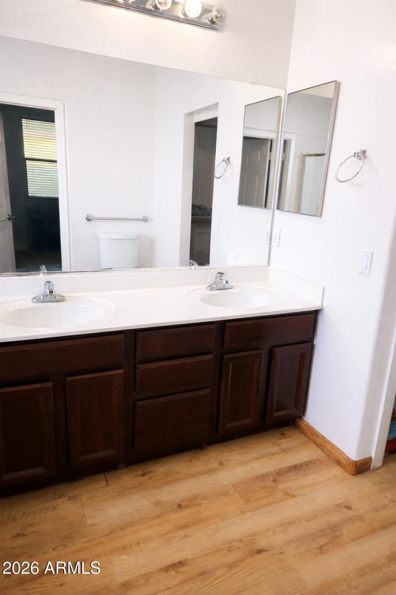 Modern bathroom with double vanity