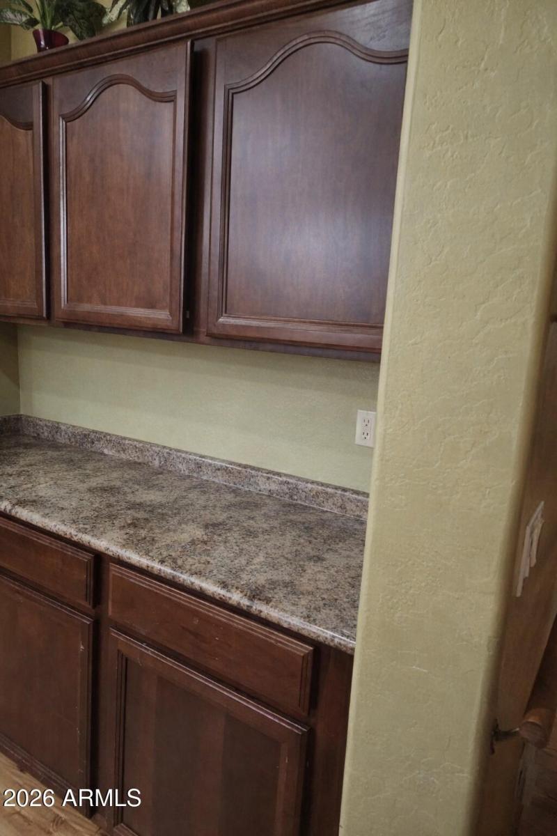 Warm kitchen workspace with lovely cabin