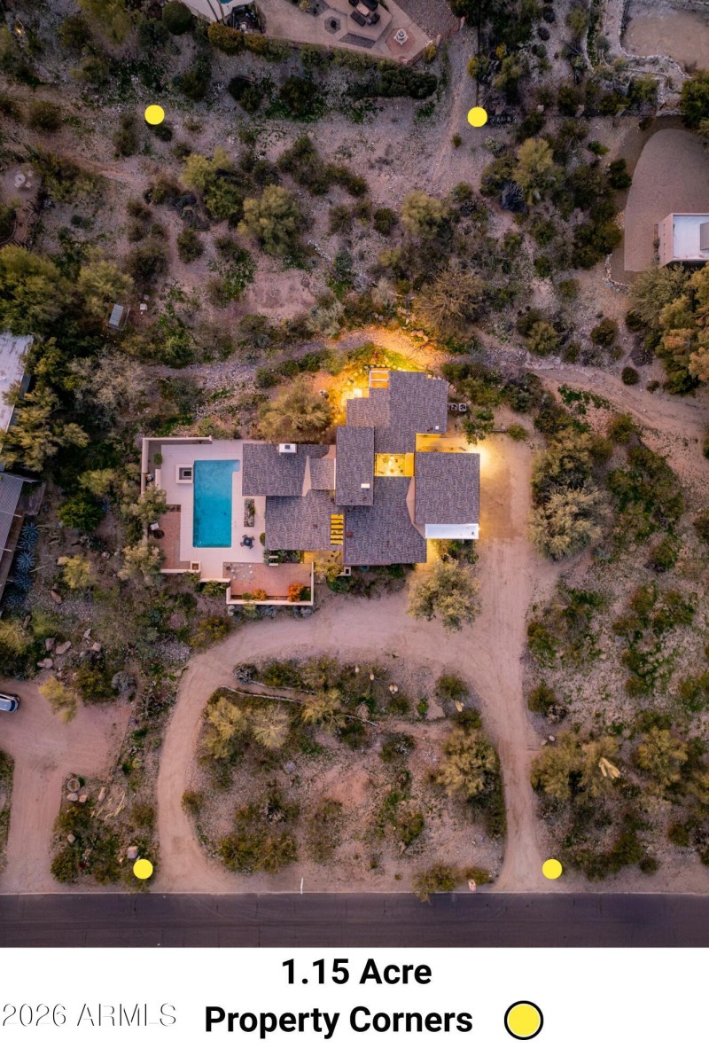 1.15 Acre Property Corners overhead