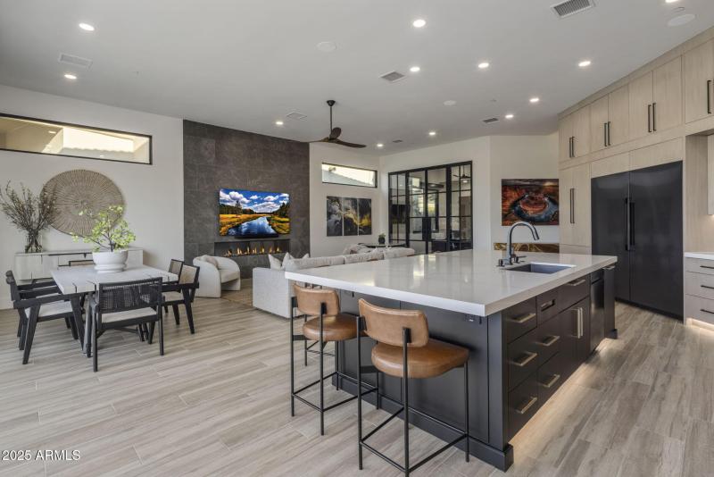 Kitchen with Oversized Quartz Island