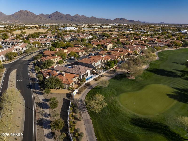 Aerial View of Home on Golf Course