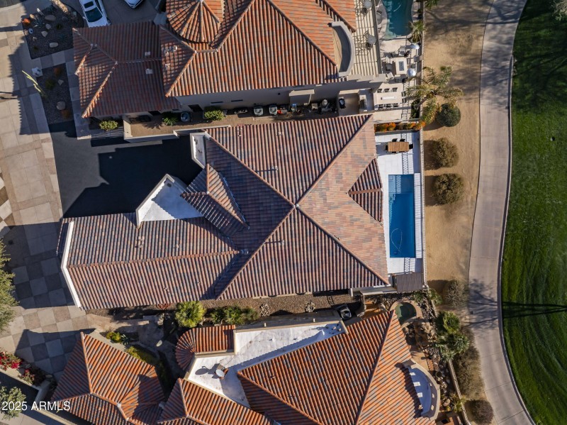 Aerial View of Home on Golf Course