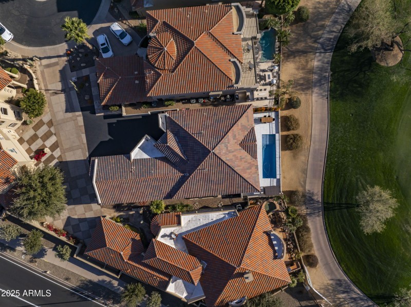 Aerial View of Home on Golf Course