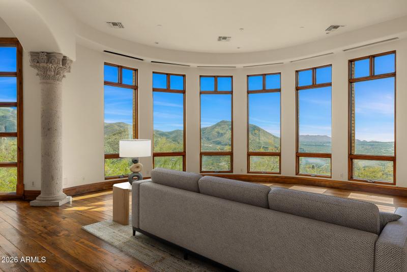 living room virtually staged