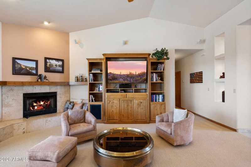 Fireplace in family room